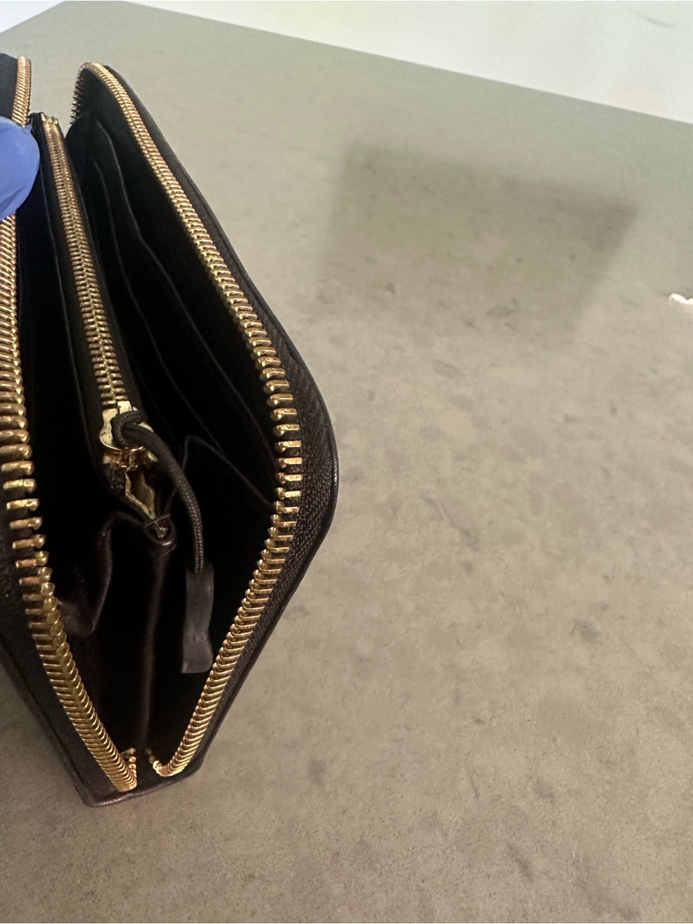 Prada Black Leather Zip Wallet with Gold Hardware - Picture 5 of 6